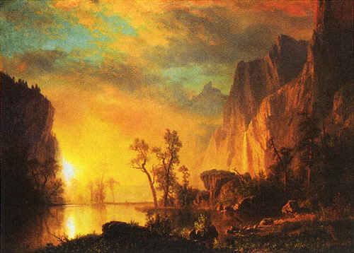Albert Bierstadt Sunset in the  Rockies China oil painting art